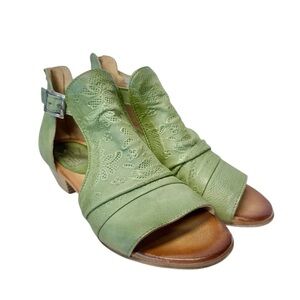 Miz Mooz Corra Leather Sandal Aloe Size 38 Boho Mermaid Festival NEW Boho Hippie